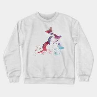 Ferret and butterflies Crewneck Sweatshirt